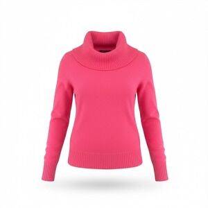 Lord & Taylor Cashmere Petite Cowl Neck Sweater Hot Pink‎ PM